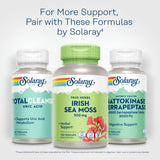 SOLARAY Irish Sea Moss Capsules with a measuring spoon for dosage