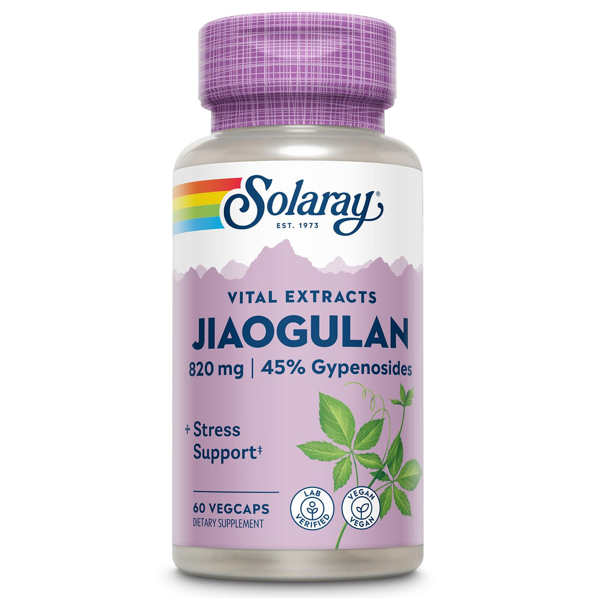 SOLARAY Jiaogulan Capsules 369mg Gypenosides front view