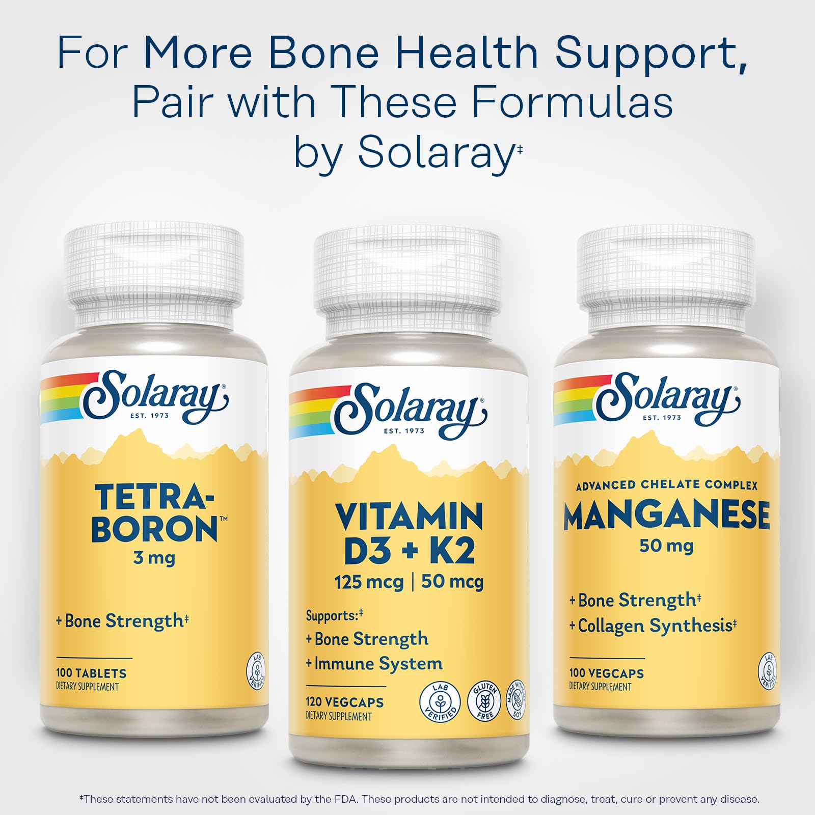 SOLARAY K2 D3 Vitamin Supplement displayed with other health products