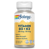 SOLARAY K2 D3 Vitamin Supplement front view with label