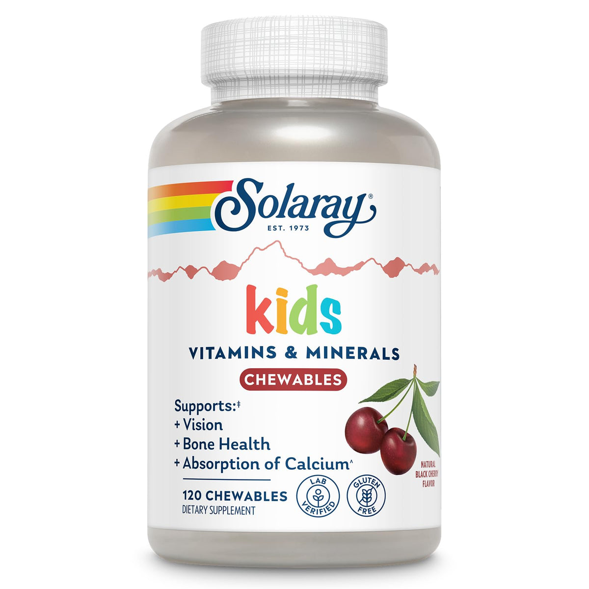 SOLARAY Kids Chewable Multivitamin front view with packaging