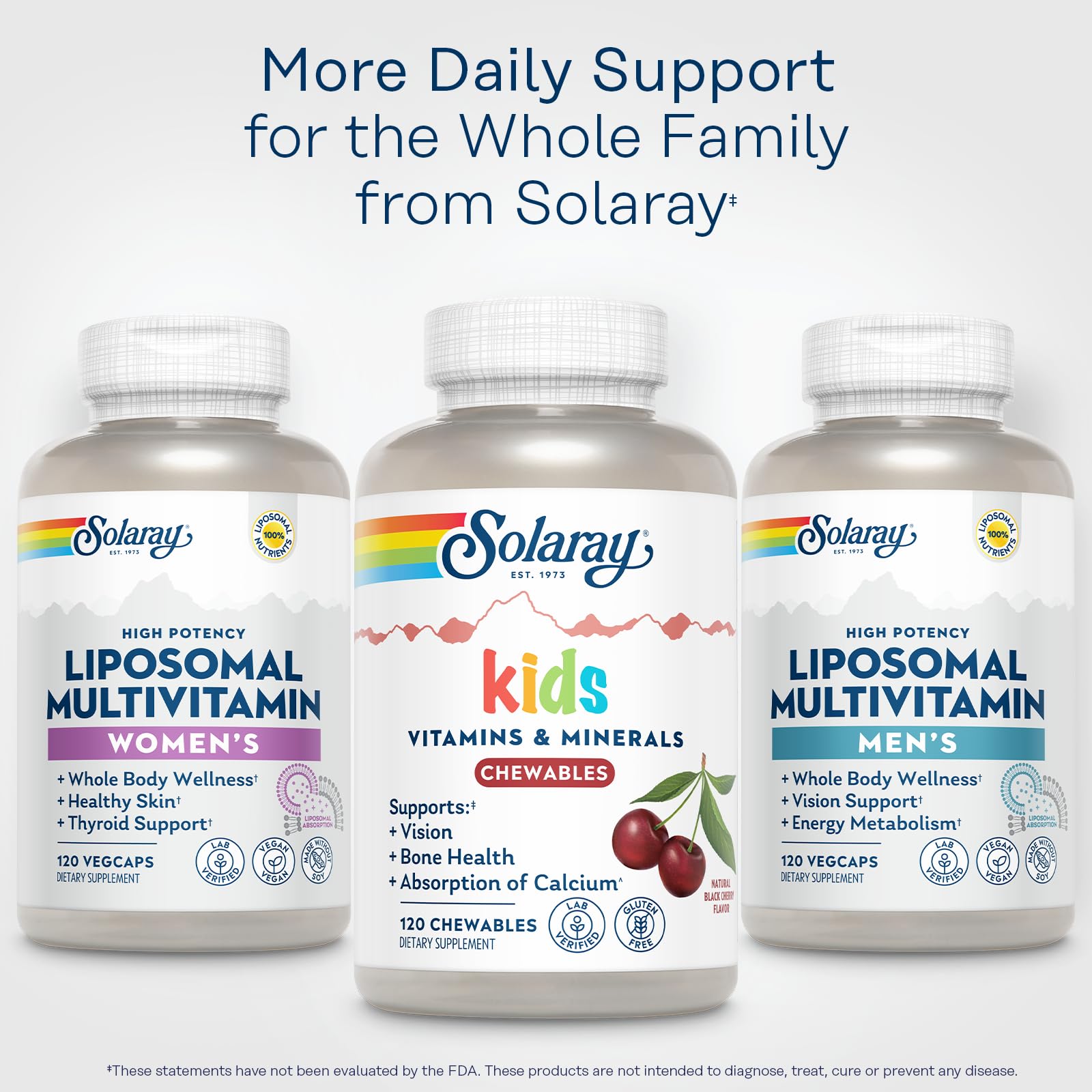 SOLARAY Kids Chewable Multivitamin in a bright, playful setting