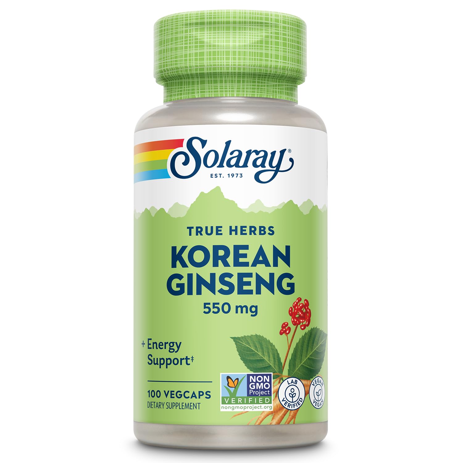 SOLARAY Korean Ginseng supplement bottle front view