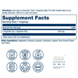 SOLARAY L-Arginine Amino Acid Supplement back view