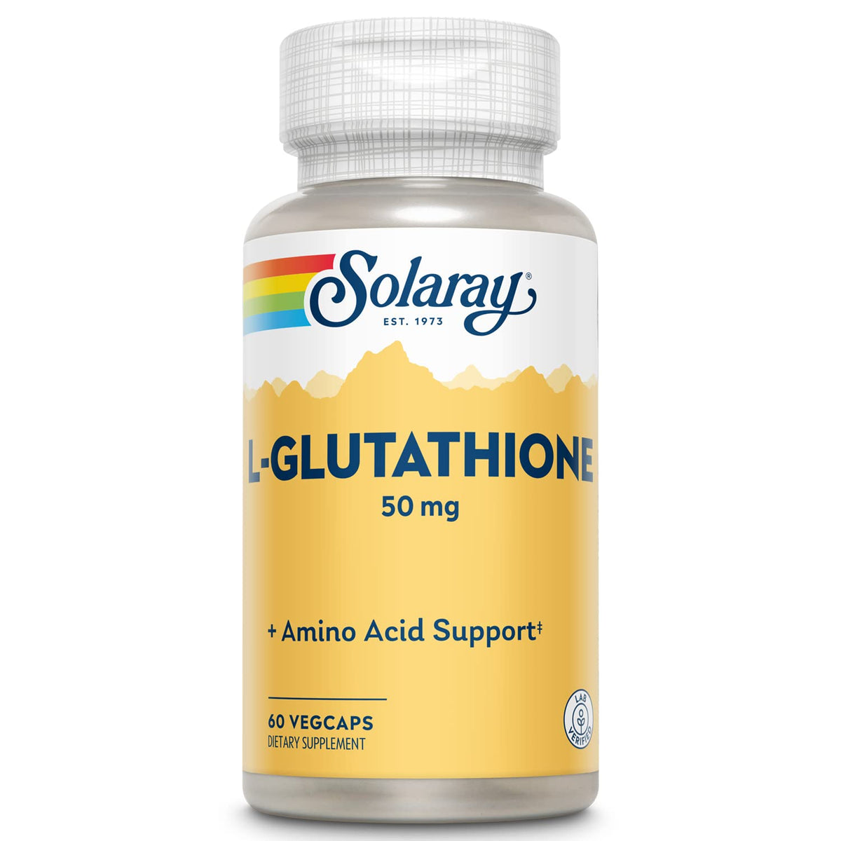 SOLARAY L-Glutathione 50mg vegetarian capsules front view