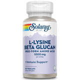 SOLARAY L-Lysine 1000mg Olive Leaf Capsules front view with packaging