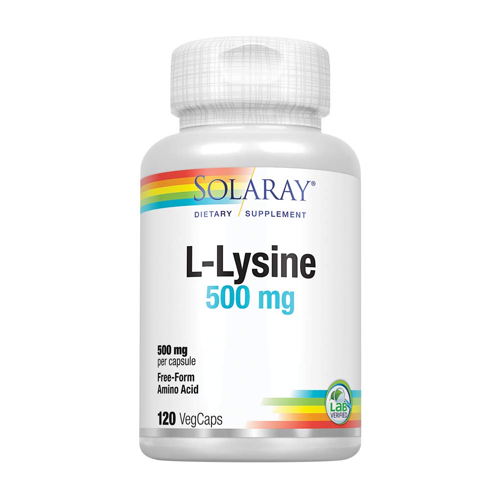SOLARAY L-Lysine 500mg 120 VegCaps front view