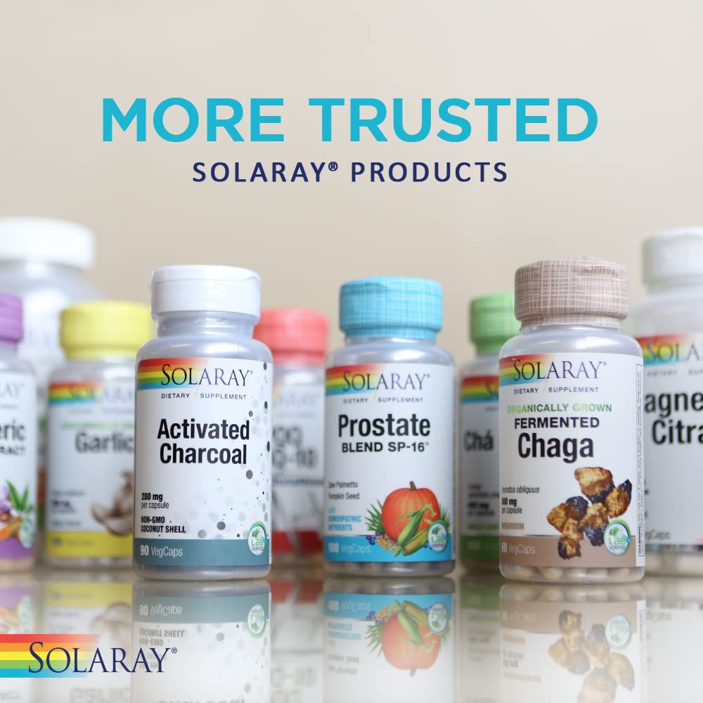 SOLARAY L-Lysine 500mg 120 VegCaps on a wooden table