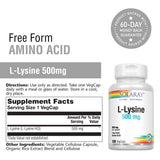SOLARAY L-Lysine 500mg 120 VegCaps side view