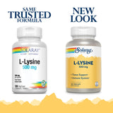 SOLARAY L-Lysine 500mg 120 VegCaps with measuring spoon