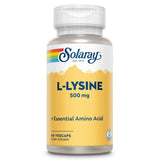 SOLARAY L-Lysine 500mg supplement front view with packaging