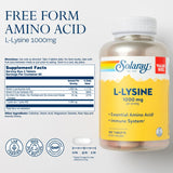 SOLARAY L-Lysine Supplement 230g powder packaging
