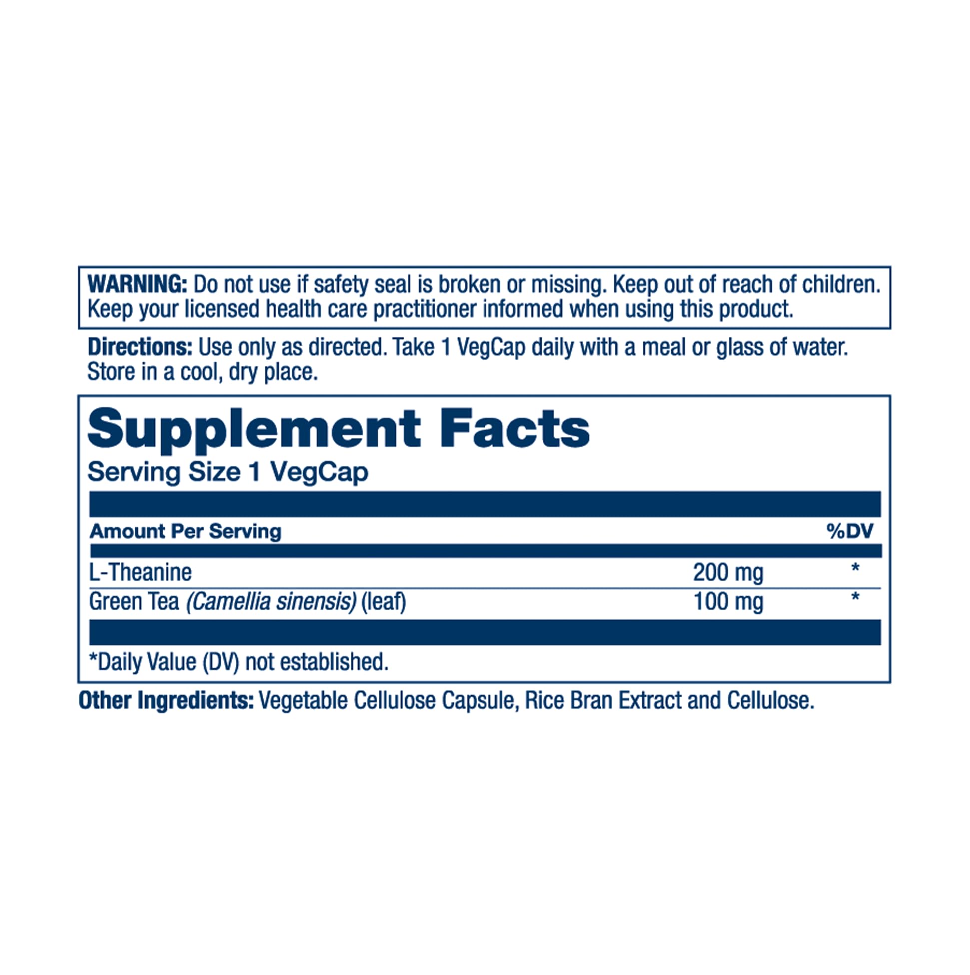 SOLARAY L-Theanine 200mg Green Tea Supplement side view