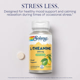 SOLARAY L-Theanine chewable tablets side view with packaging