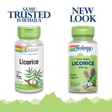SOLARAY Licorice Root Capsules 450mg bottle side view