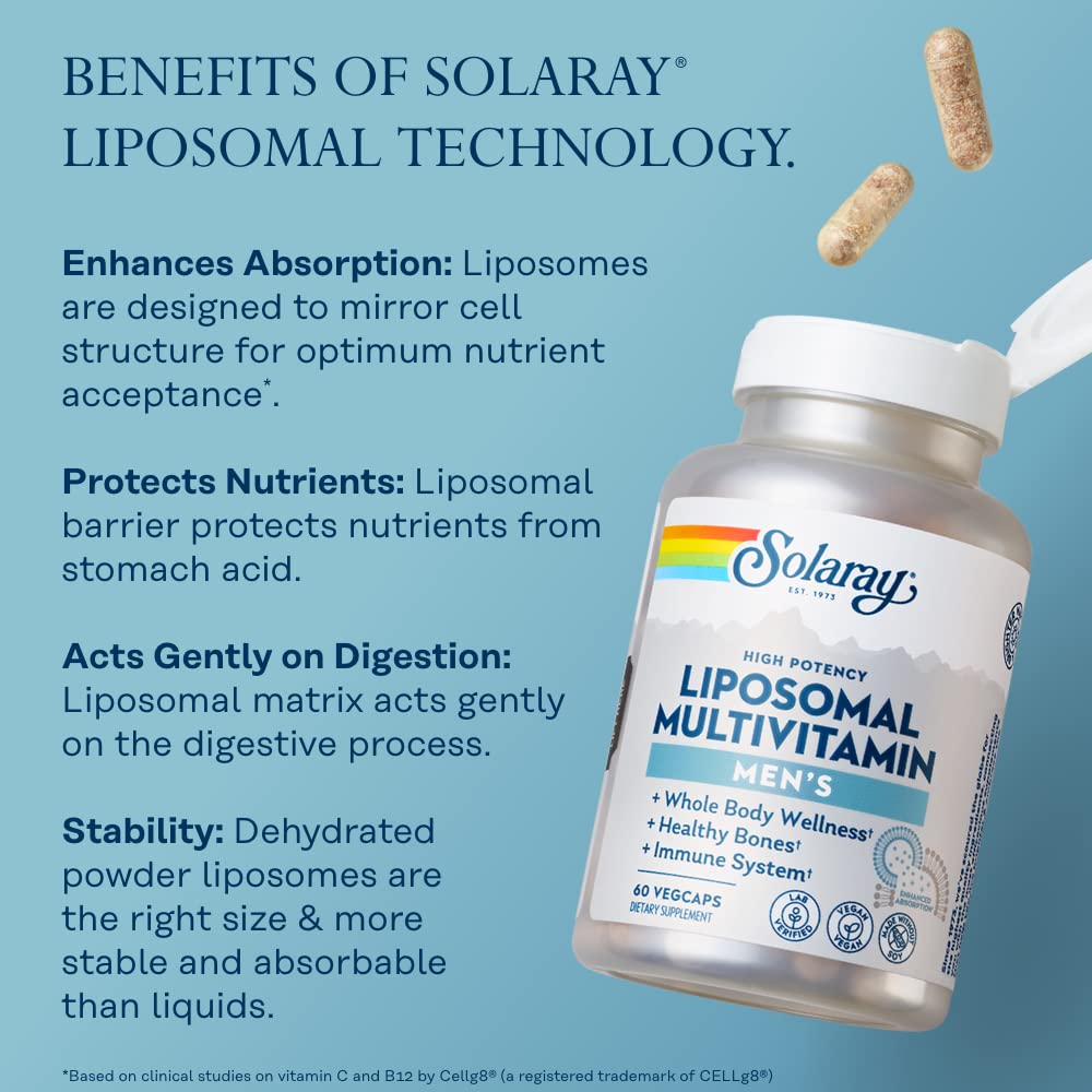 SOLARAY Liposomal Multivitamin back view of packaging