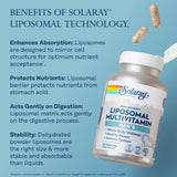 SOLARAY Liposomal Multivitamin back view of packaging
