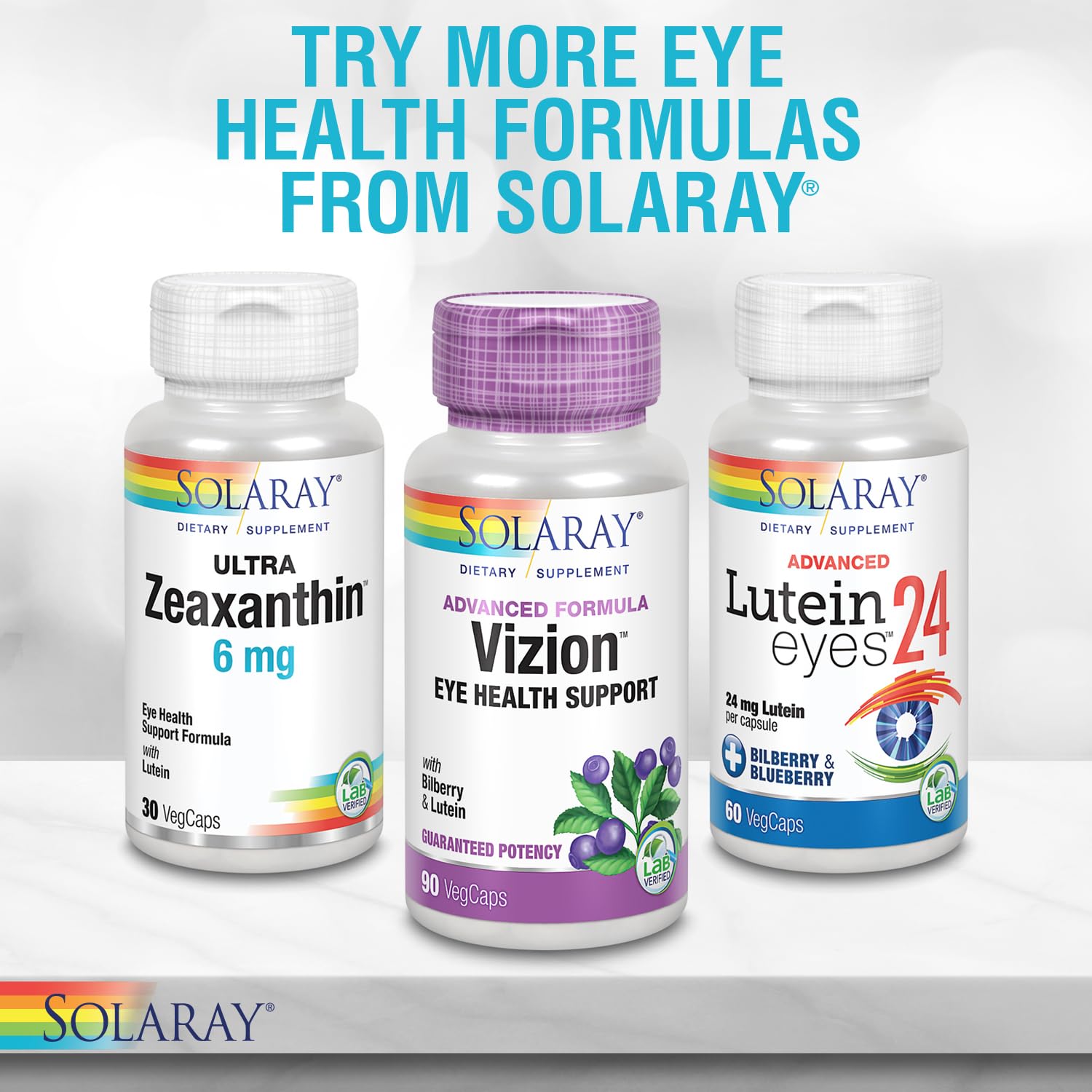SOLARAY Lutein Supplement bottle back view with nutritional information