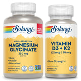 SOLARAY Magnesium Glycinate with Vitamin D3 & K2 front view