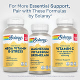 SOLARAY Magnesium Potassium Bromelain 300mg on a wooden table