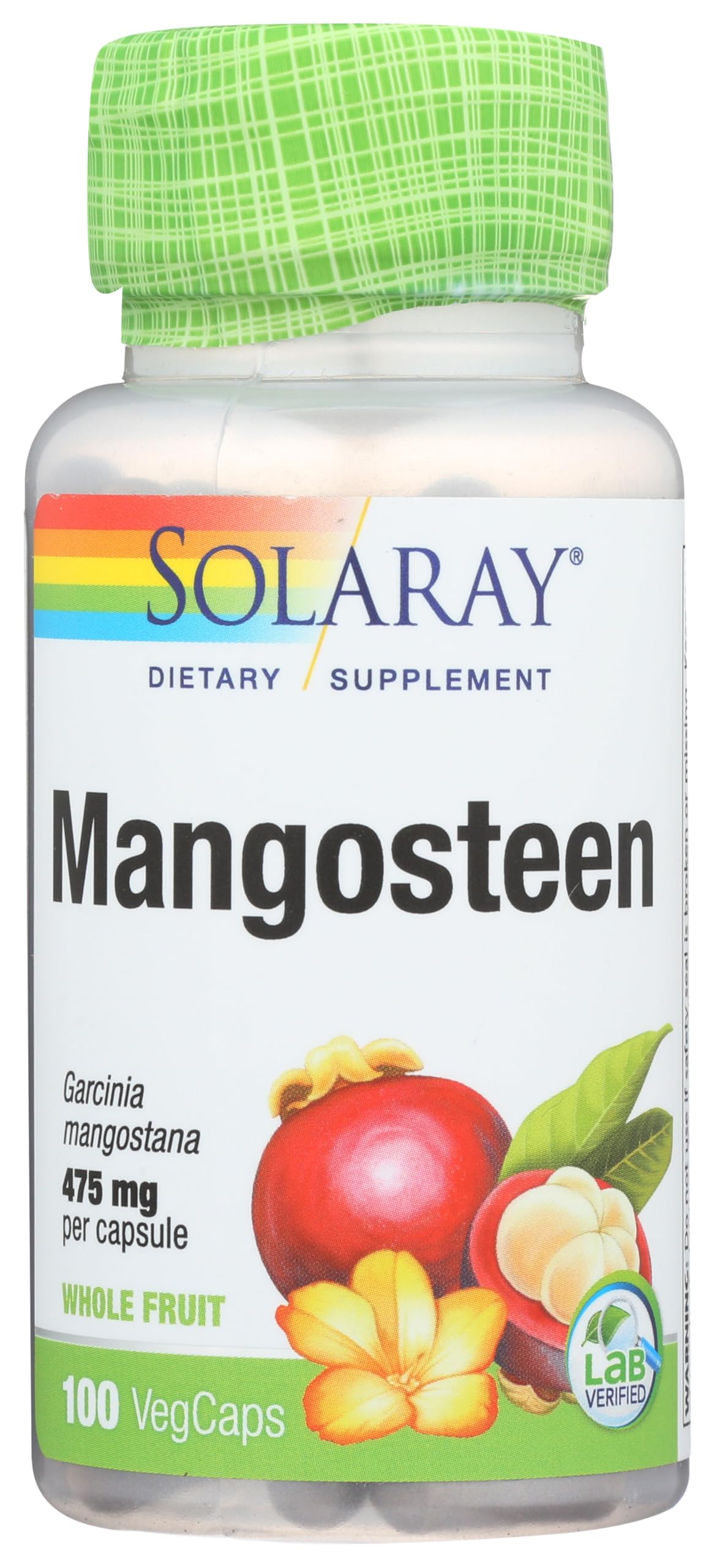 SOLARAY Mangosteen Supplement 475mg VegCaps front view