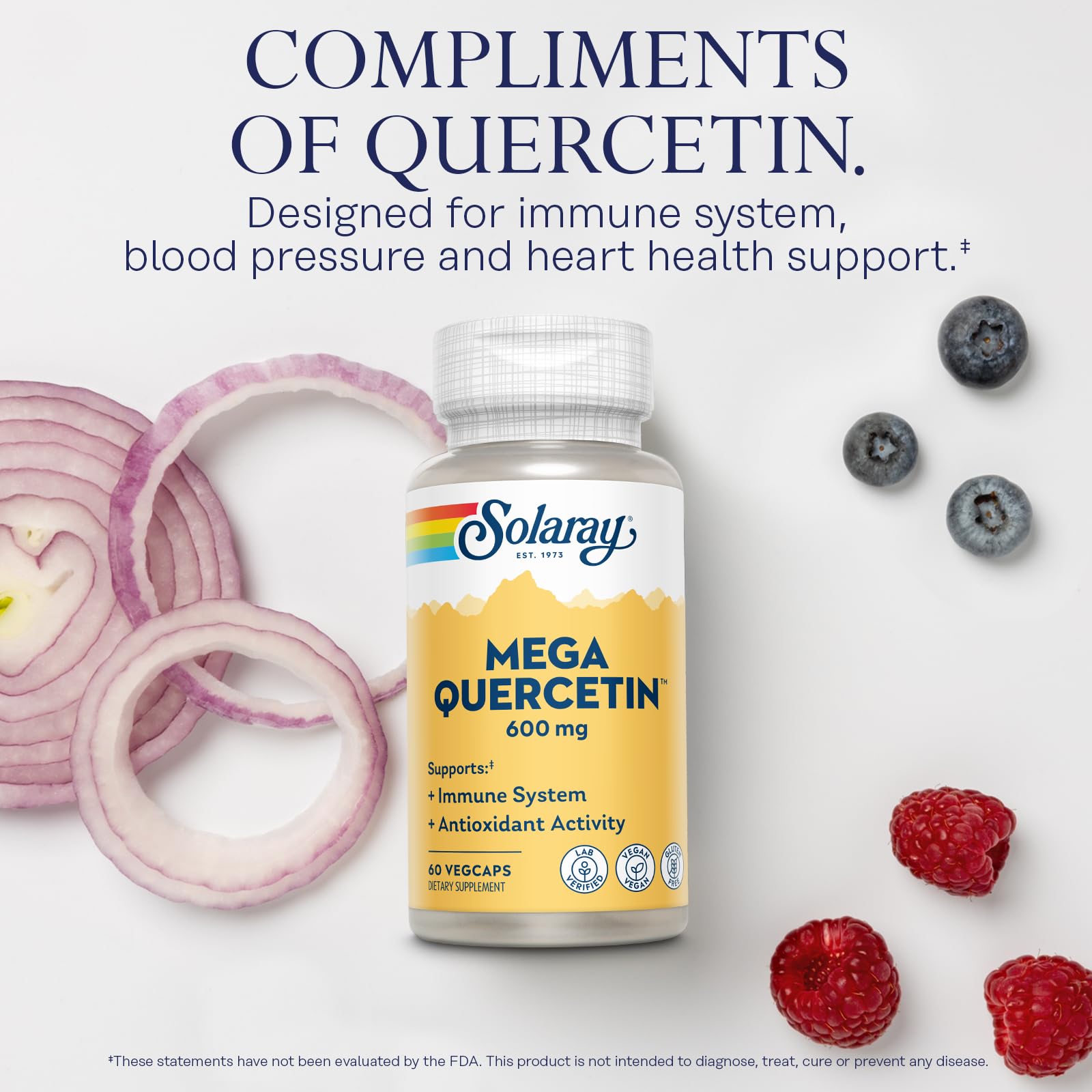 SOLARAY Mega Quercetin 600mg capsules with Vitamin C and Bromelain