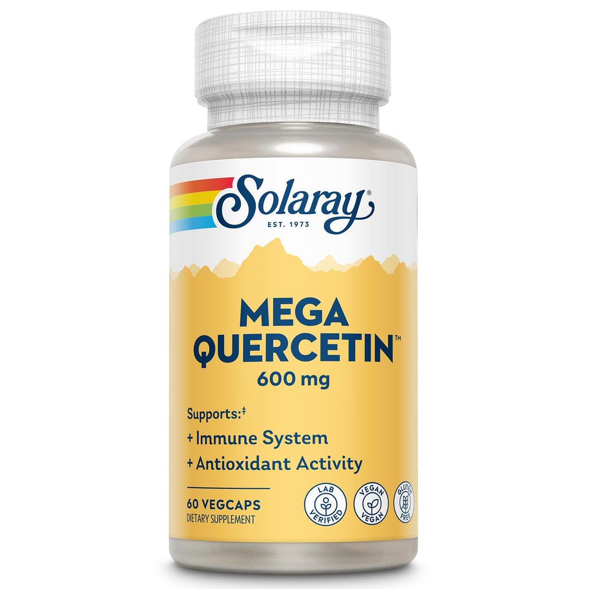 SOLARAY Mega Quercetin 600mg supplement bottle front view