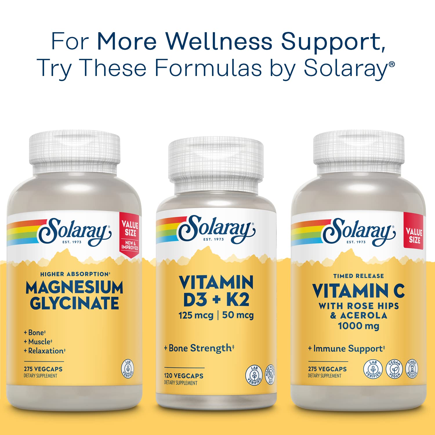 SOLARAY Mega Vitamin B-Stress bottle with nature background
