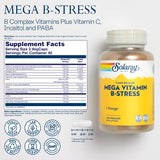 SOLARAY Mega Vitamin B-Stress label close-up
