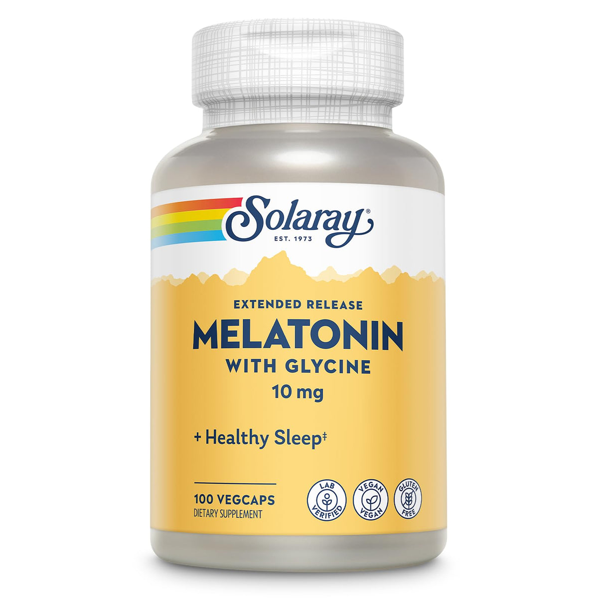 SOLARAY Melatonin Extended Release 10mg 100 Capsules front view