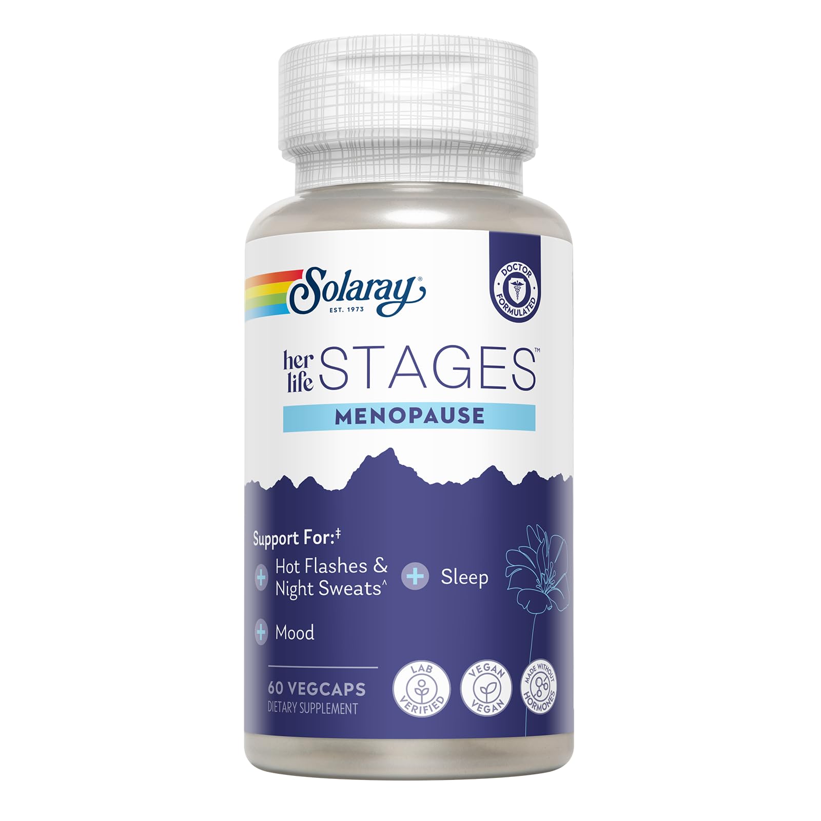 SOLARAY Menopause Support Capsules front view with label