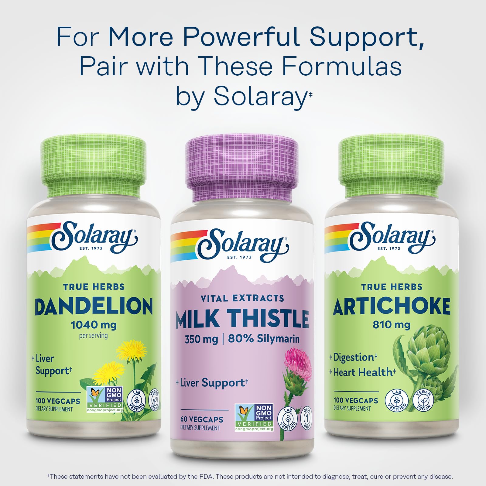 SOLARAY Milk Thistle Extract 350mg bottle in a natural setting