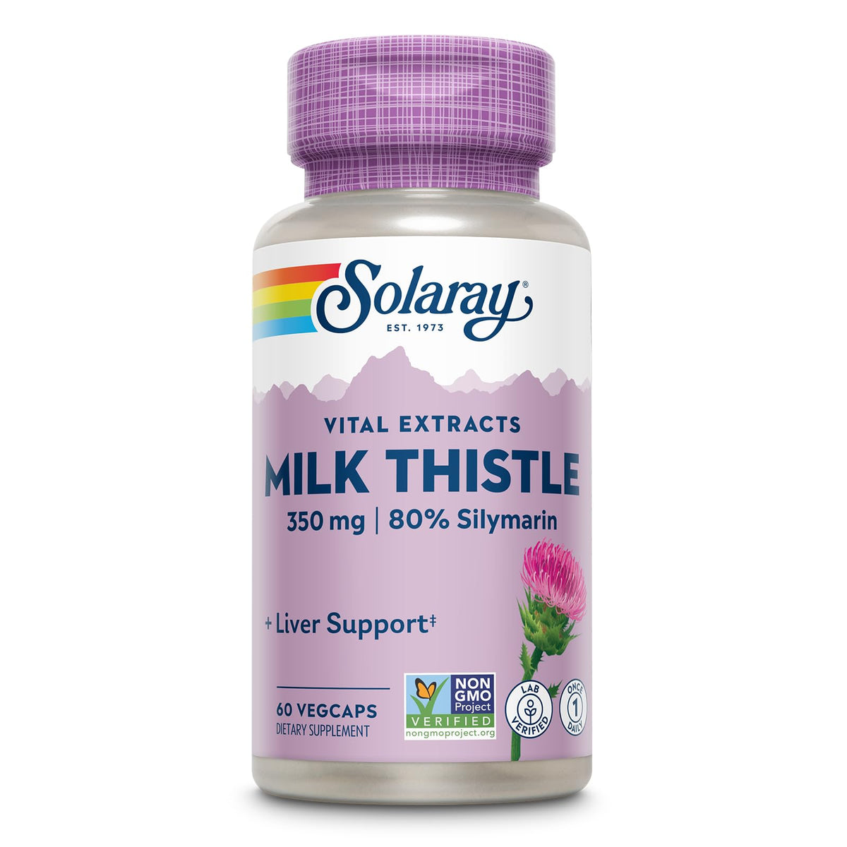 SOLARAY Milk Thistle Extract 350mg capsule front view