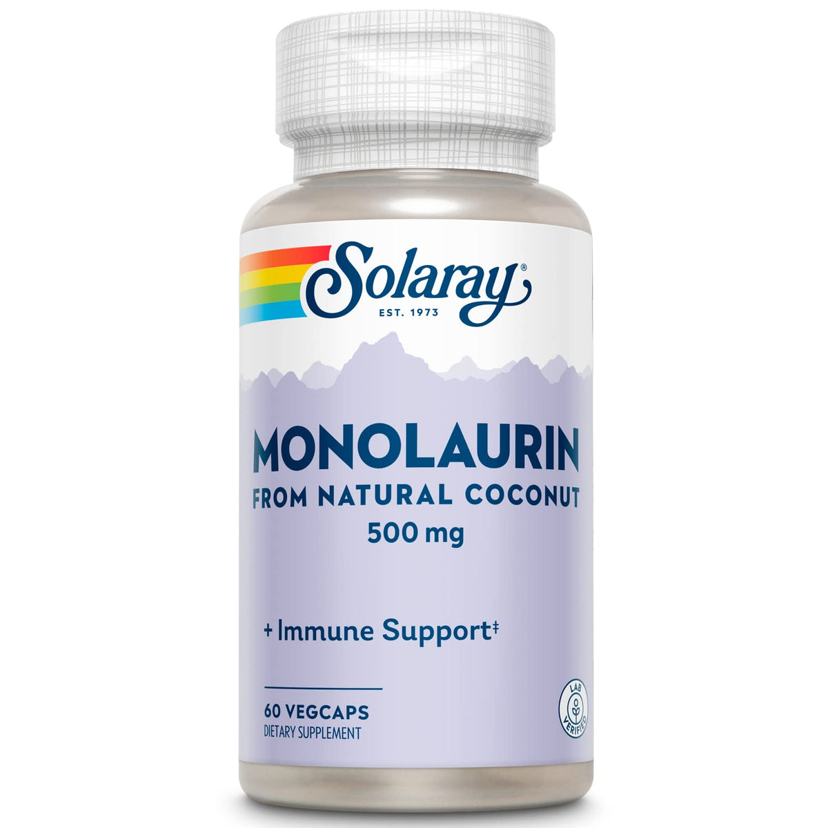 SOLARAY Monolaurin 500mg VegCaps front view