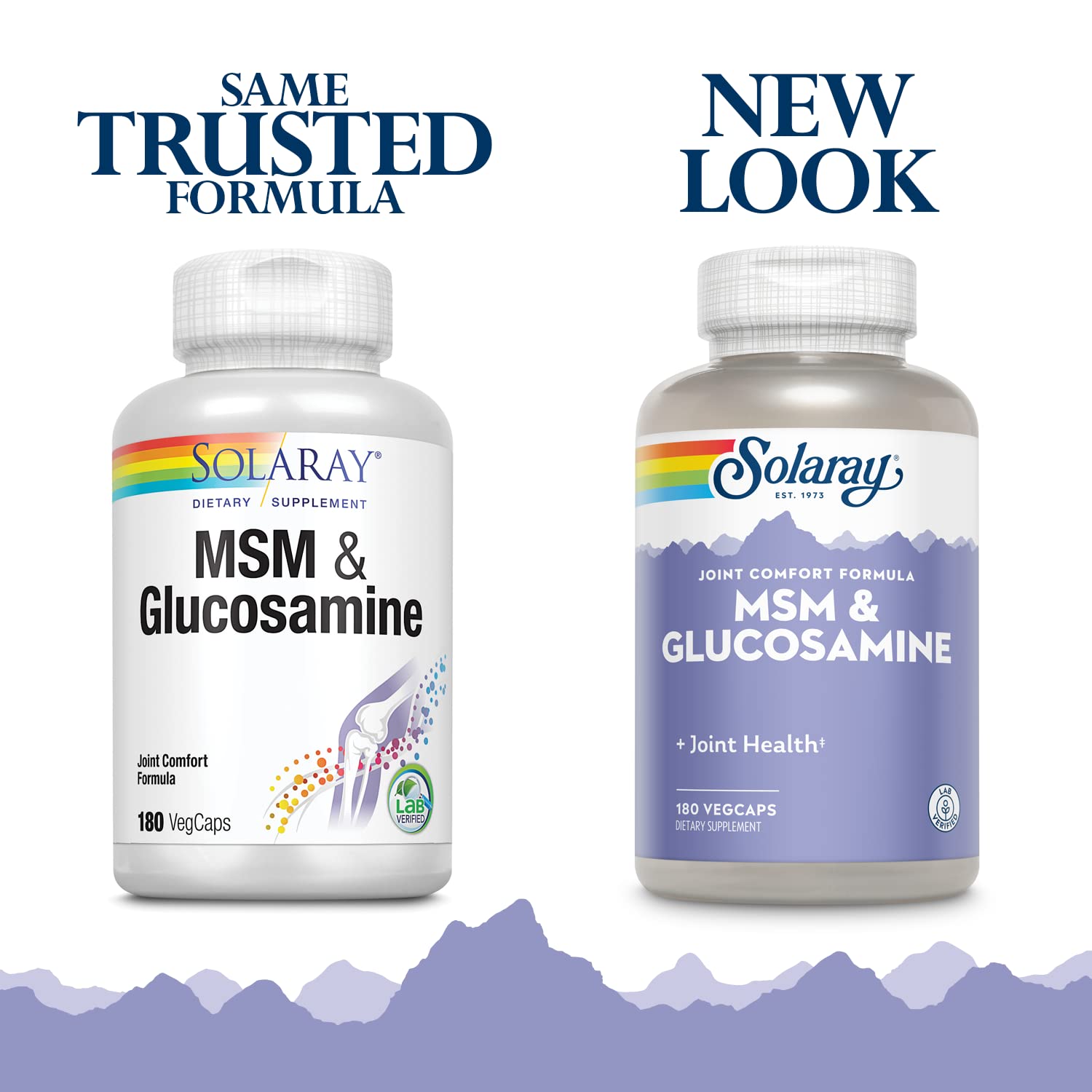 SOLARAY MSM and Glucosamine Capsules 180 Count packaging