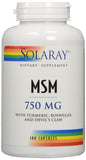SOLARAY MSM Supplement 163g back view with dosage information