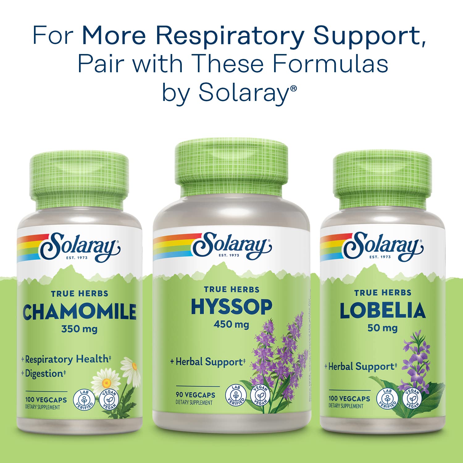 SOLARAY Mullein Leaf Capsules with a plant in the background