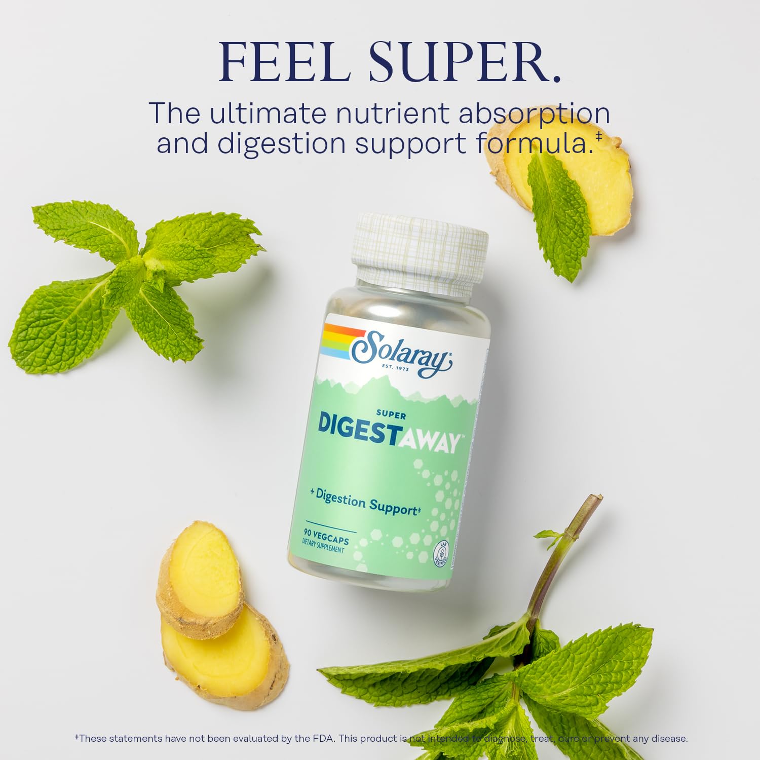 SOLARAY Multi-Enzymes 68g back view with ingredients list