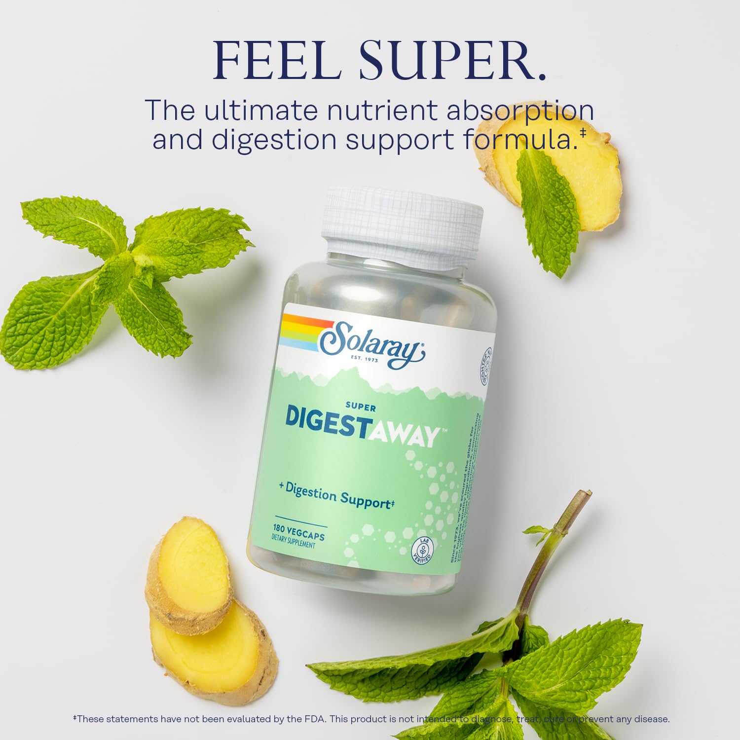 SOLARAY Multi-Enzymes Supplement 68g side view