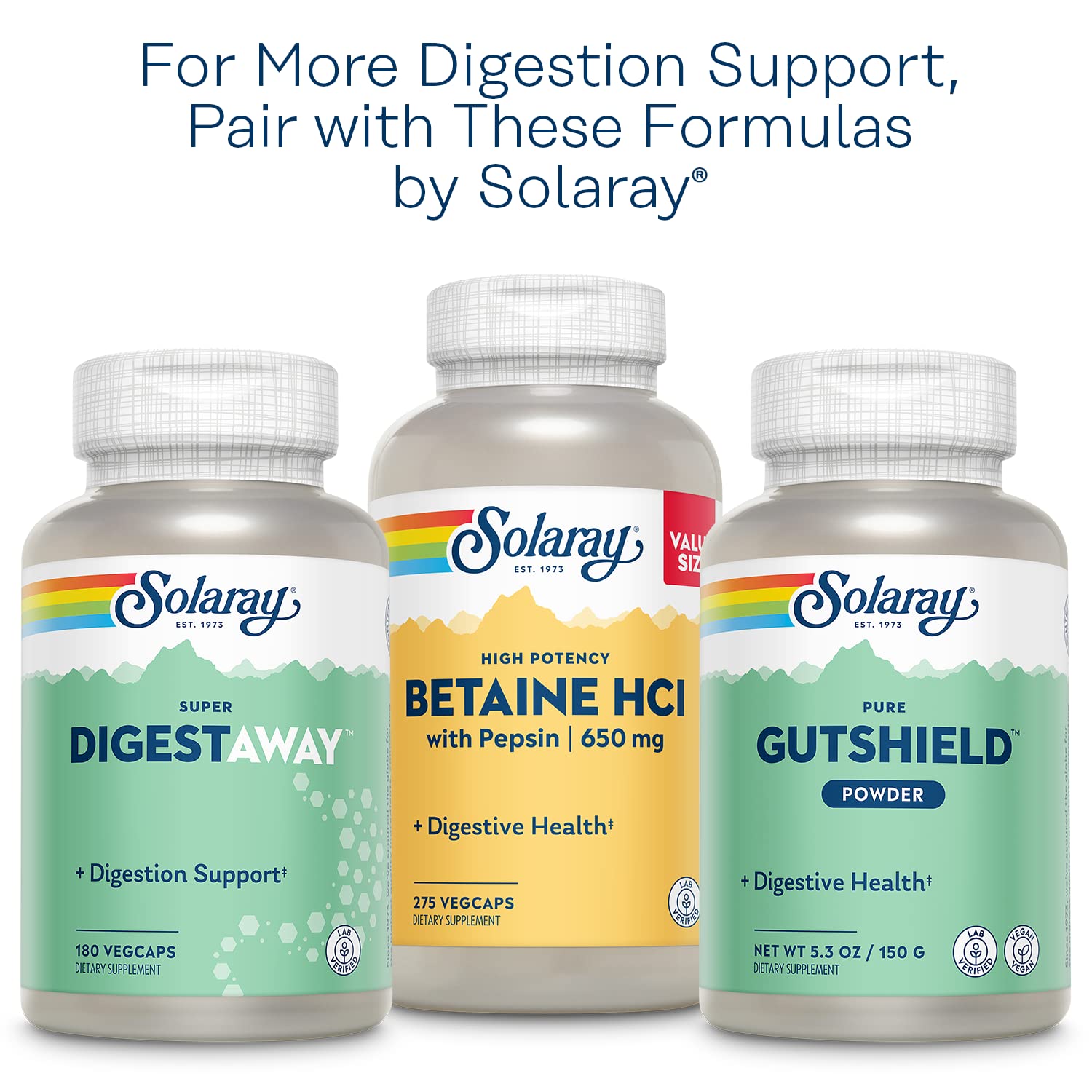 SOLARAY Multi-Enzymes Supplement 77g bottle with eco-friendly packaging