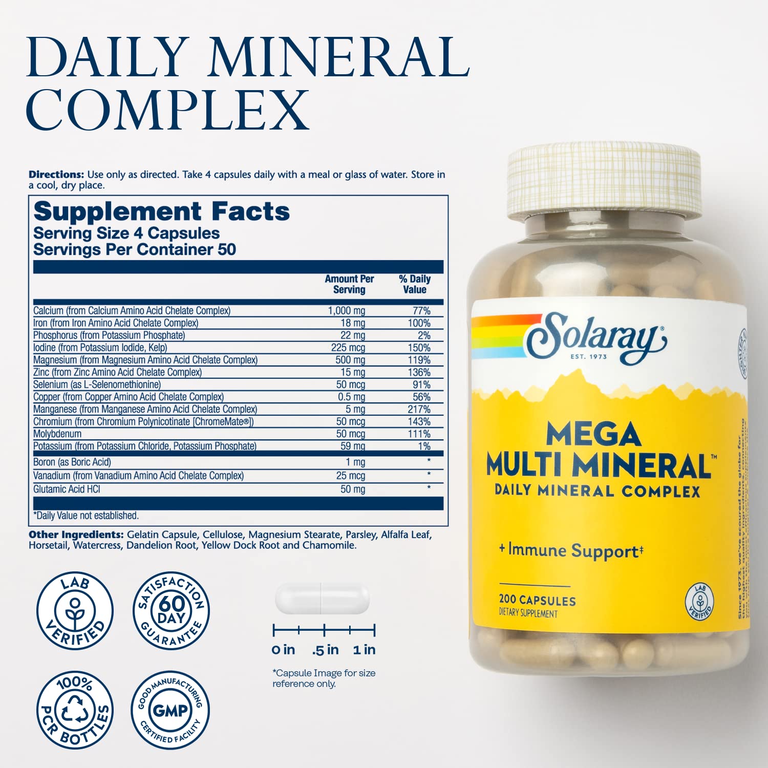 SOLARAY Multi-Mineral Supplement 286g side view