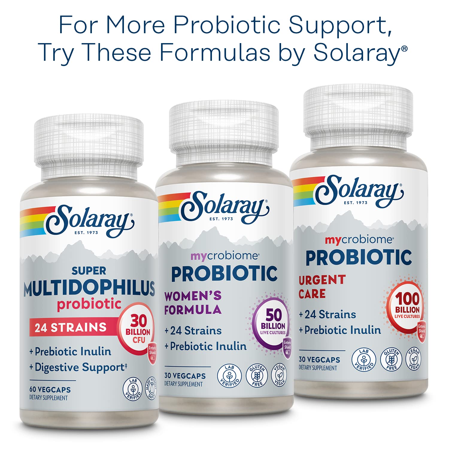 SOLARAY Multidophilus 12 Strain Probiotic close-up of capsules