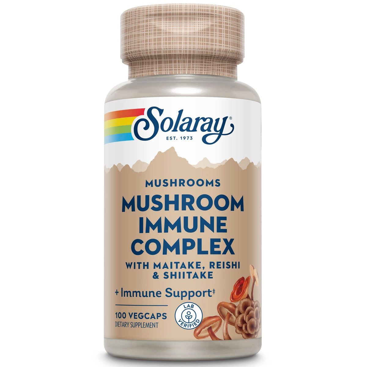 SOLARAY Mushroom Complex Capsules 600mg front view