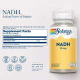SOLARAY NADH Supplement side view showing bottle design