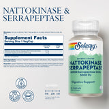 SOLARAY Nattokinase Serrapeptase side view of the product label