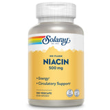 SOLARAY Niacin Supplement 500mg Non-Flushing Capsules front view
