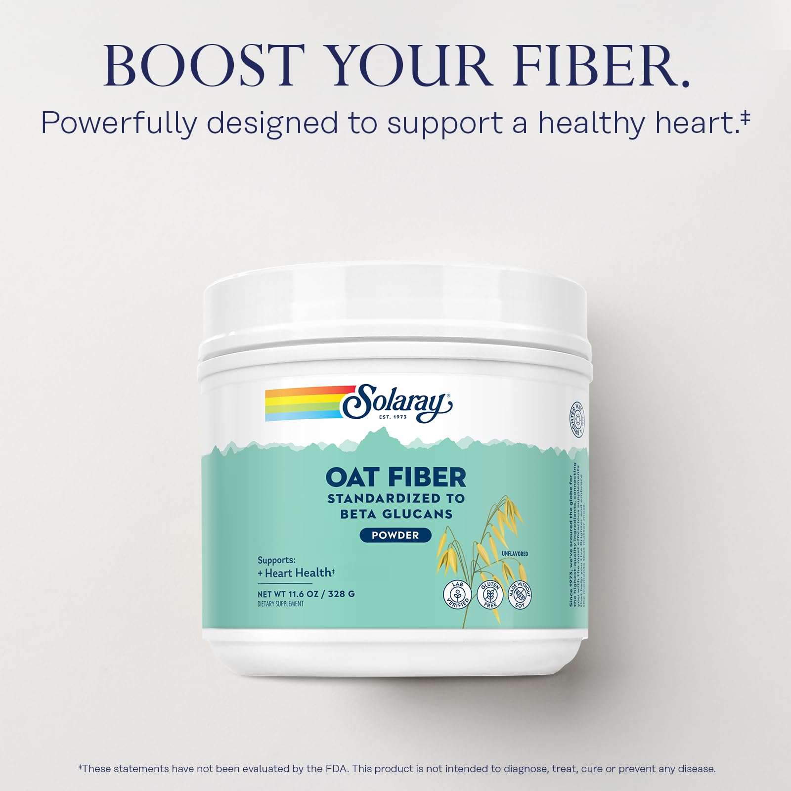 SOLARAY Oat Fiber Supplement packaging side view