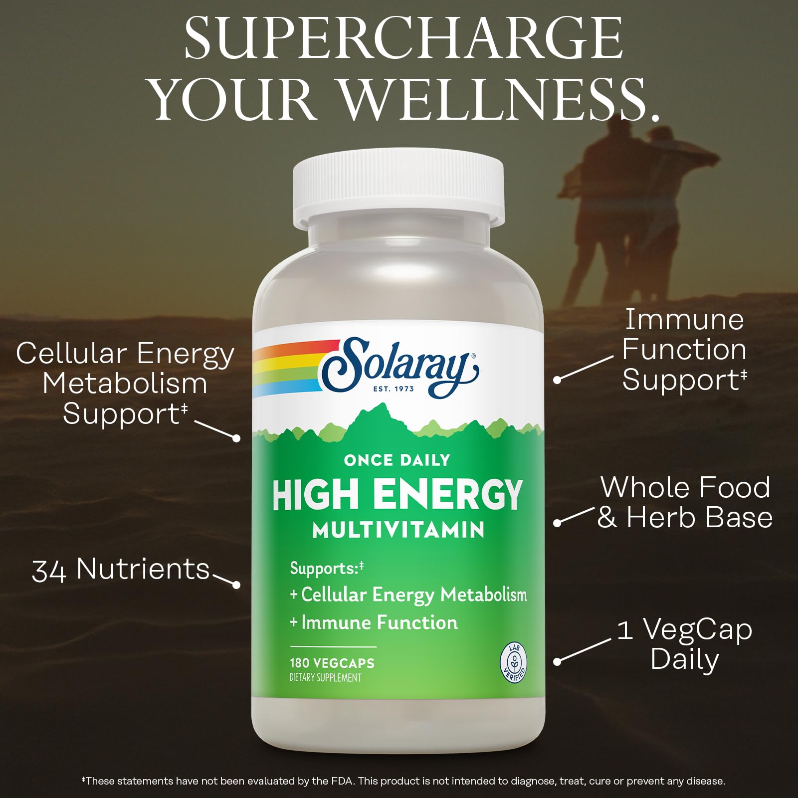 SOLARAY Once Daily Multivitamin 227g back view
