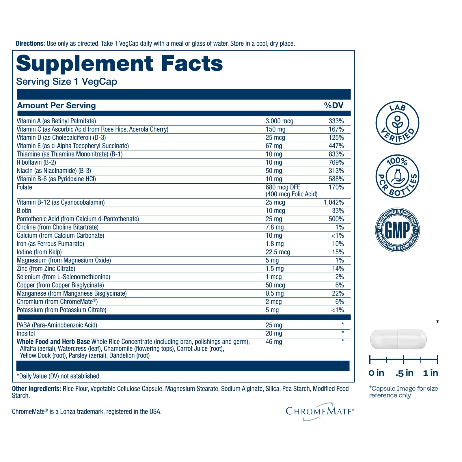 SOLARAY Once Daily Multivitamin 227g side view