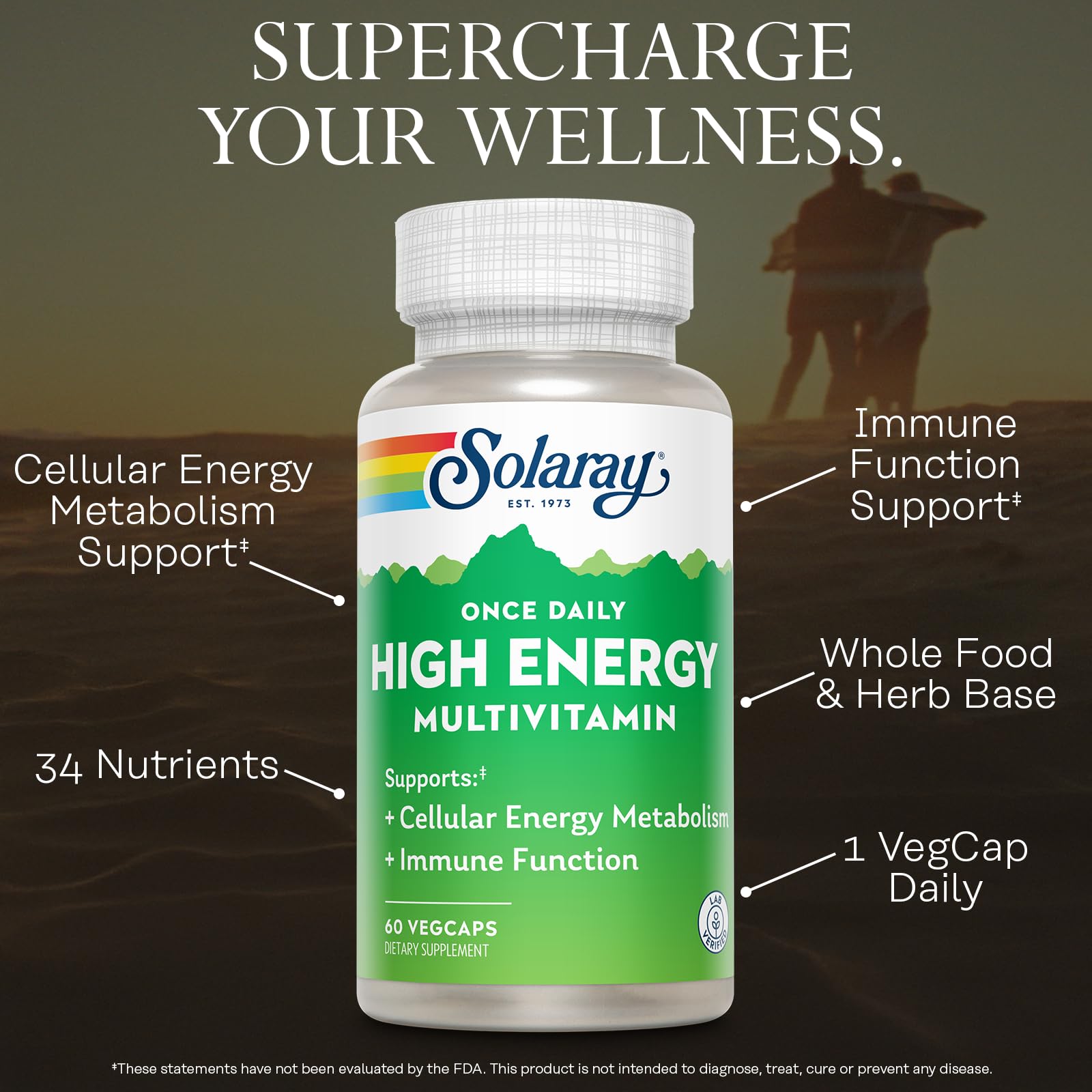 SOLARAY Once Daily Multivitamin side view of bottle